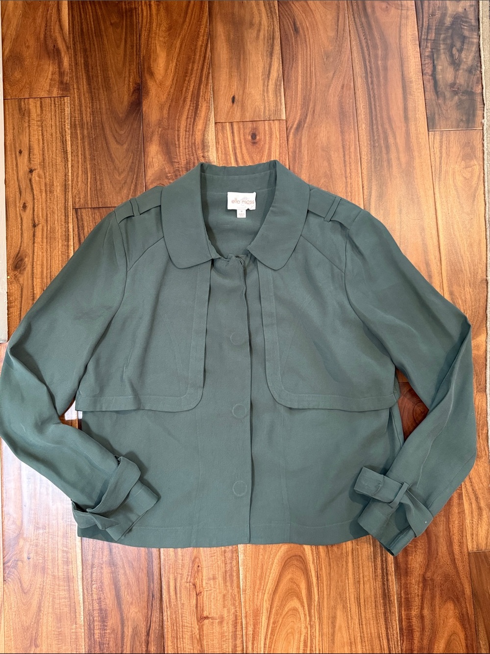 Ella Moss Forest Green Cropped Blazer Jacket